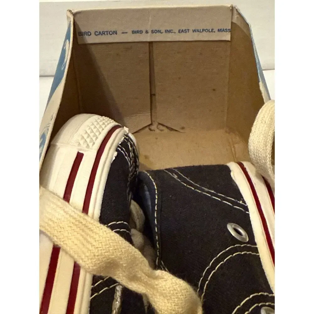 Vintage Converse Kids Size 12 Black Low Top Sneakers w/ Box USA Style
